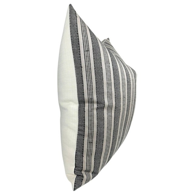 Traditional Amida Charcoal Woven Pillow Cover, 20x20 Pillow For Sale - Image 3 of 3