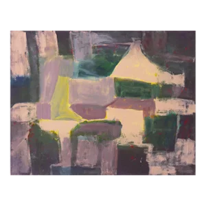 'Abstract, Amethyst and Emerald', Large Mid-Century, American School Oil