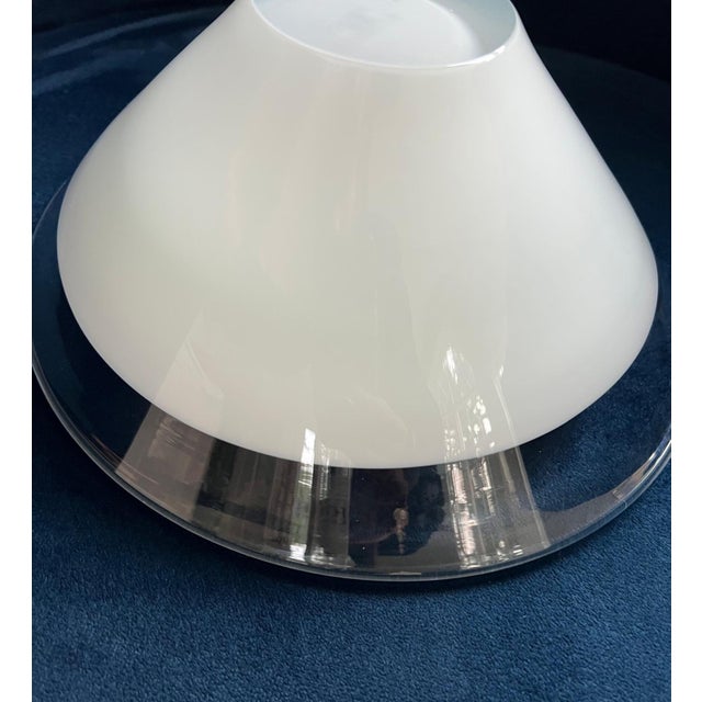 2020s Salviati for Tiffany & Co. Heavy Modern Opaline & Clear Art Glass Bowl - 8.25" For Sale - Image 5 of 6