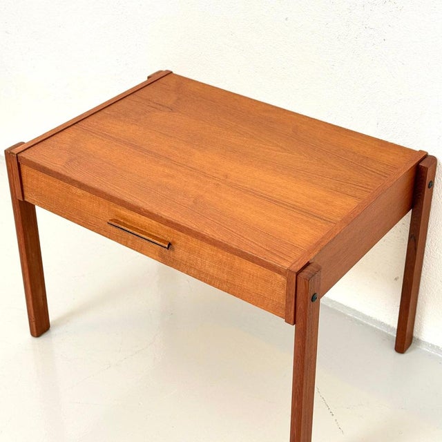Teak Side Table with Drawers, Denmark, 1950s-1960s For Sale - Image 4 of 5