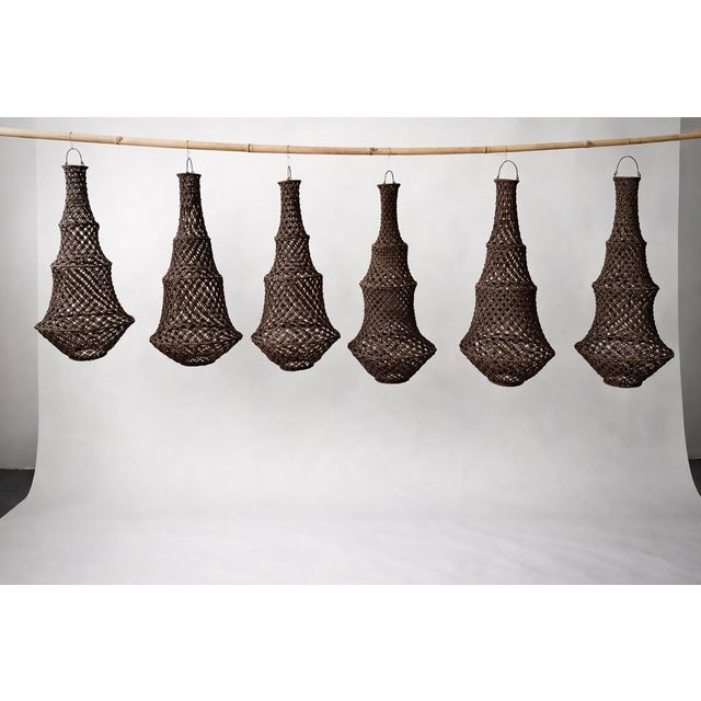 Chocolate Macrame Margo Boho Pendant Light Small For Sale In Los Angeles - Image 6 of 9