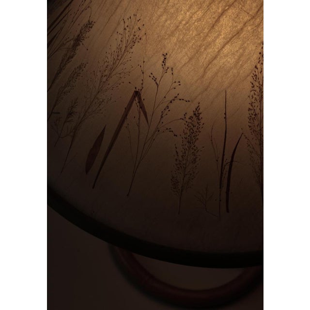 Scandinavian Wabi-Sabi Bamboo Table Lamp Shade with Pressed Plants, 1950s For Sale - Image 11 of 18