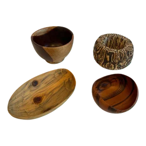 Set of 4 Hand Turned Wooden Bowls