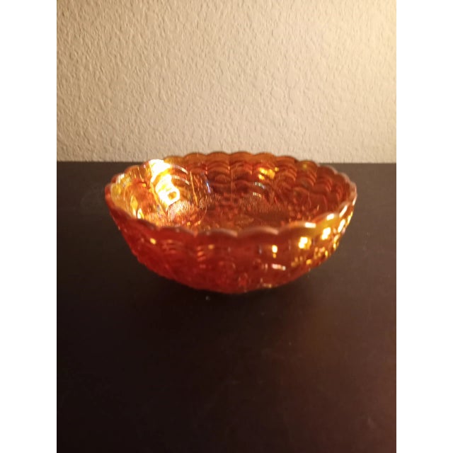 1960s Imperial Carnival Glass Marigold Grape Pattern Decorative Bowl For Sale - Image 4 of 8