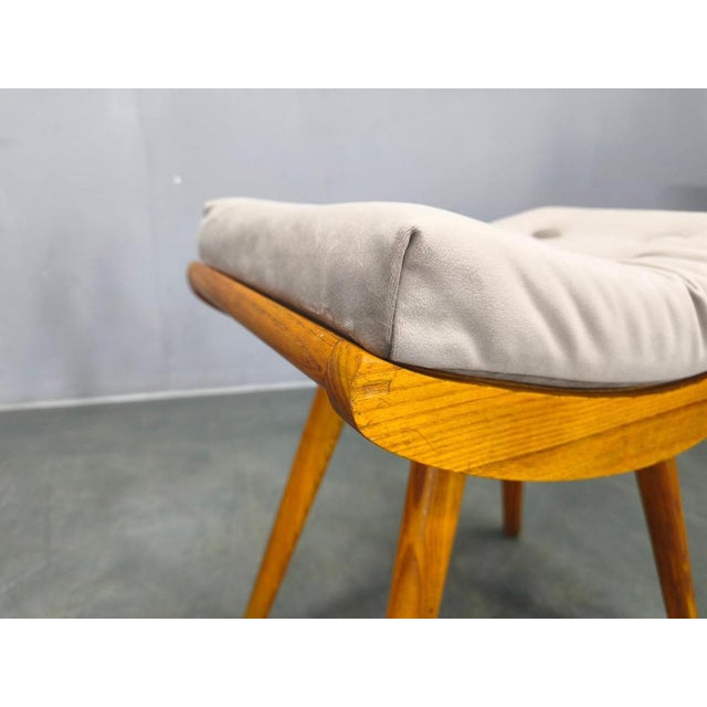 Mid-Century Maple Ottomans with Curved Frames, 1960s, Set of 2 For Sale - Image 9 of 13