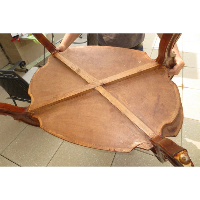 Brown Art Nouveau Three Tier Side Table Circa 1940s For Sale - Image 8 of 12