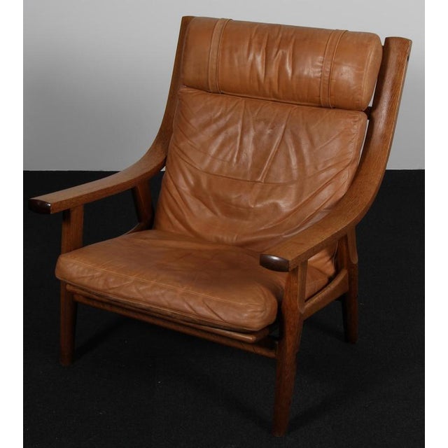 Wood Set of Vintage Model GE530 Lounge Chair with Ottoman in Smoked Oak and Leather by Hans J. Wegner for Getama, 1970s For Sale - Image 7 of 12