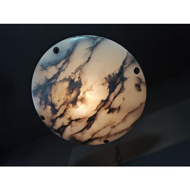 Stone Alabaster Hanging Lamp, 1930s For Sale - Image 7 of 13