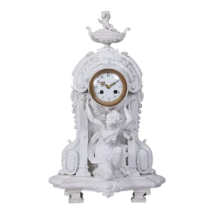 Late 19th Century Art Nouveau Bisque Porcelain Mantel Clock