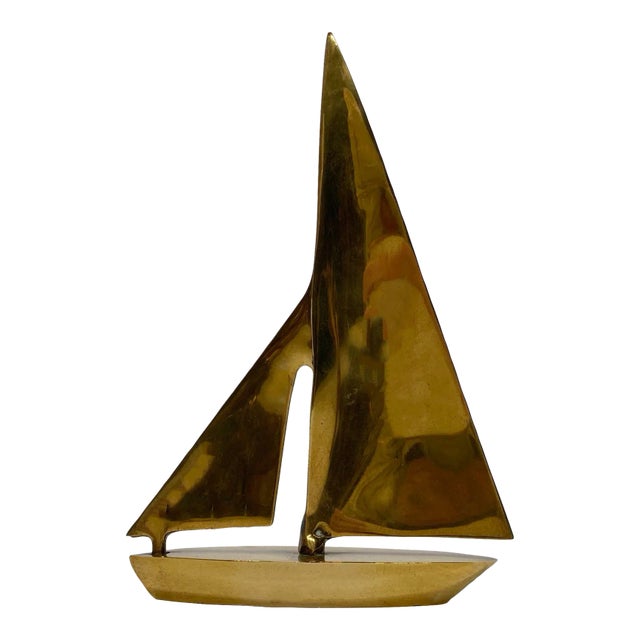 Vintage MCM Brass Sailboat For Sale