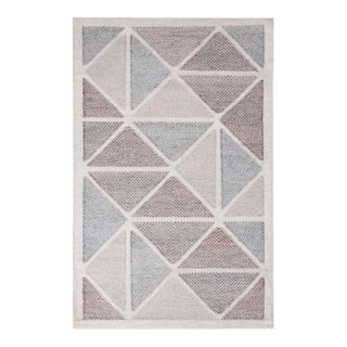 Rug & Kilim’s Scandinavian Gray Brown & Blue Polyester Outdoor Rug - 6'x9' For Sale