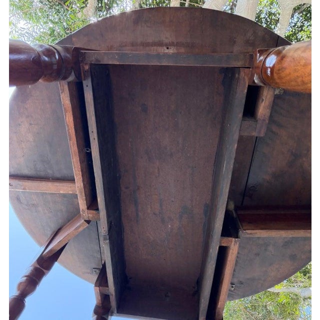 19thc Walnut Drop Leaf Table From Ohio For Sale - Image 11 of 12