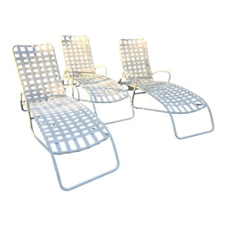 Late 20th Century Brown Jordan Patio Chaise Lounge Chairs, 3 Pieces For Sale