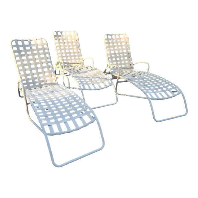 Late 20th Century Brown Jordan Patio Chaise Lounge Chairs, 3 Pieces For Sale