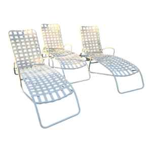 Late 20th Century Brown Jordan Patio Chaise Lounge Chairs, 3 Pieces