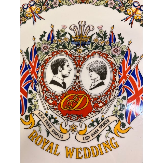 1981 Royal Wedding Diana and Charles Plate For Sale - Image 4 of 5