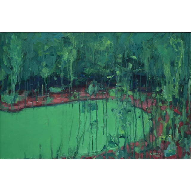 Green "The Cove" Contemporary Painting by Stephen Remick For Sale - Image 8 of 10