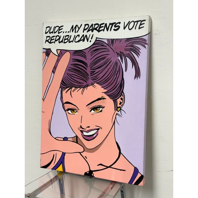 Design Plus Gallery presents an Original Pop Art Painting titled "Raving Democrat" by Mark N. Crislip, dated 2002. This...