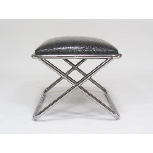 Mid-Century Modern Ward Bennett Scissor Chair Ottoman/Stool For Sale - Image 3 of 10