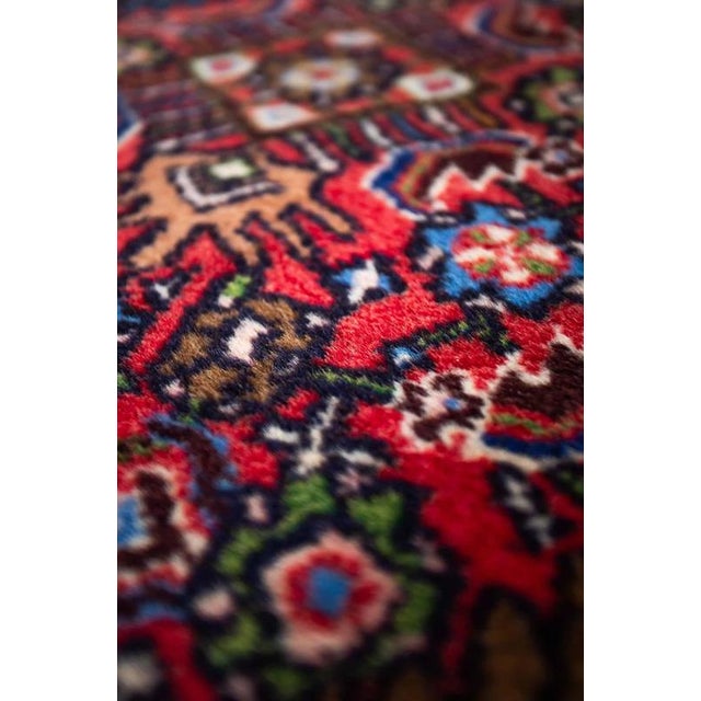 Vintage Hand-Knotted Hamadan Rug For Sale - Image 3 of 9