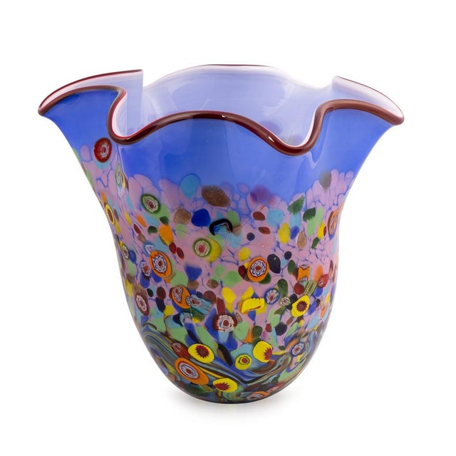 Vintage 20th Century Italian Hand Blown Murano Glass Vase, 1990s For Sale - Image 4 of 15