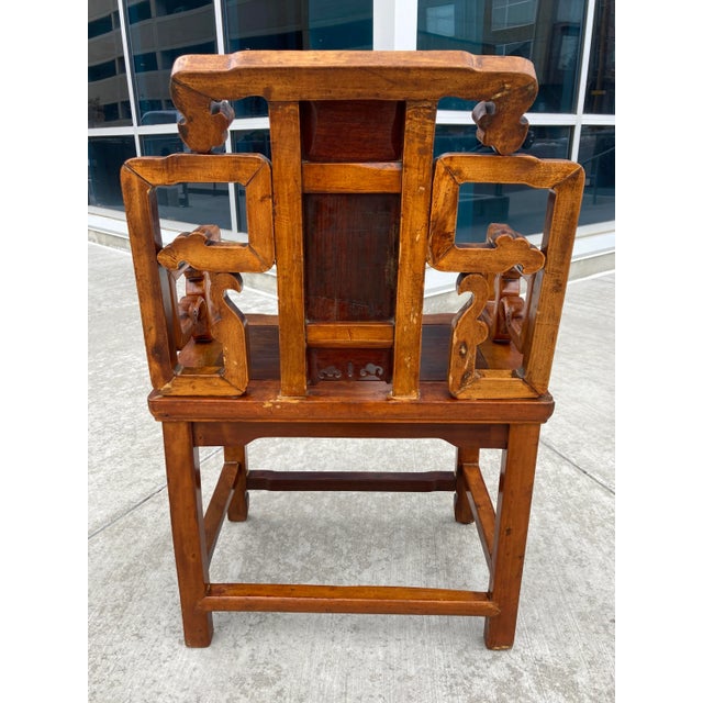 Qing Dynasty Carved Alter Chair Circa 18th Century For Sale - Image 4 of 13