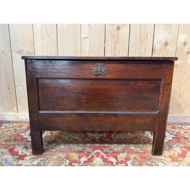 Wood Louis XIII Style Storage Bench in Oak For Sale - Image 7 of 7