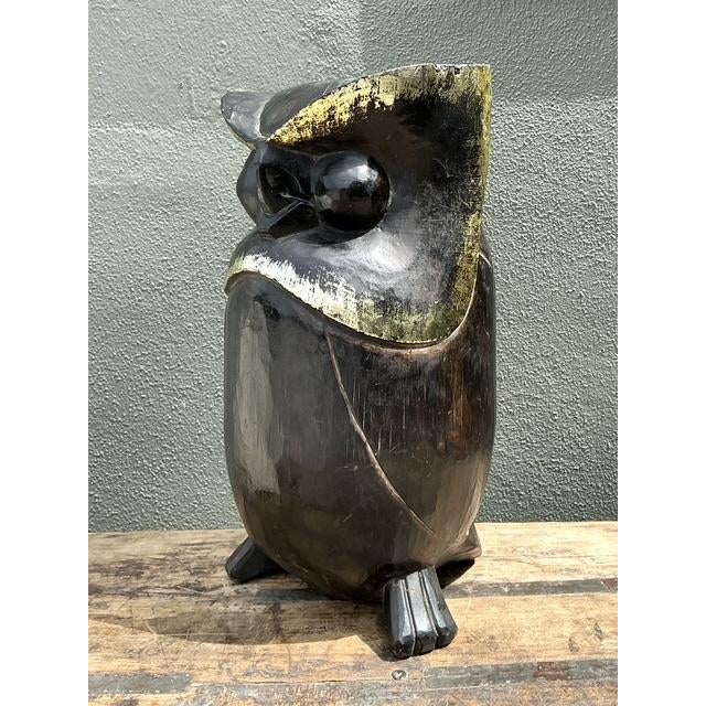 Vintage Hand Carved Owl For Sale - Image 4 of 12