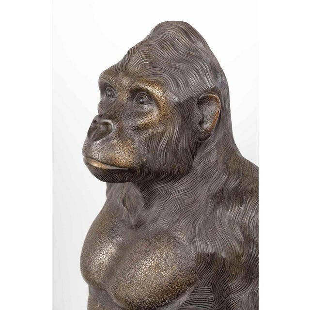 Large Carved Gorilla Sculpture, 20th Century, Wood For Sale - Image 6 of 11