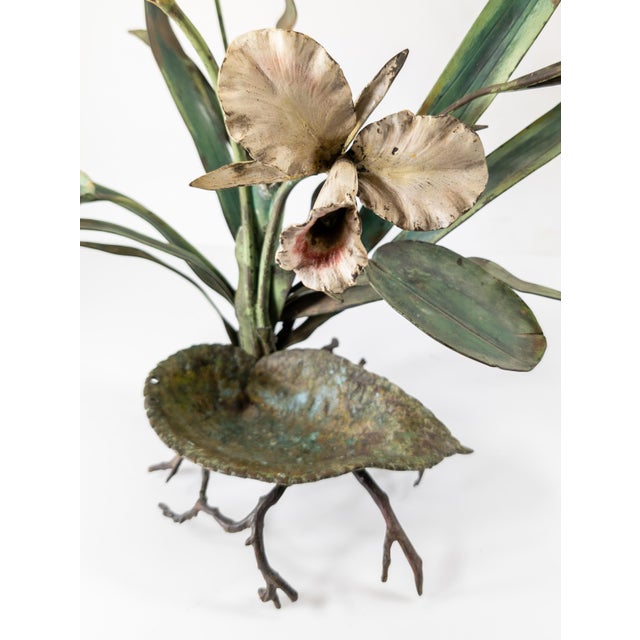 19th Century Austrian or French Cold Painted Tole Floral Centerpiece For Sale - Image 4 of 12