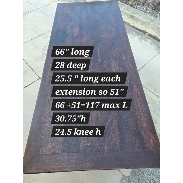 Brown Italian Draw Leaf Refrectory Table For Sale - Image 8 of 15