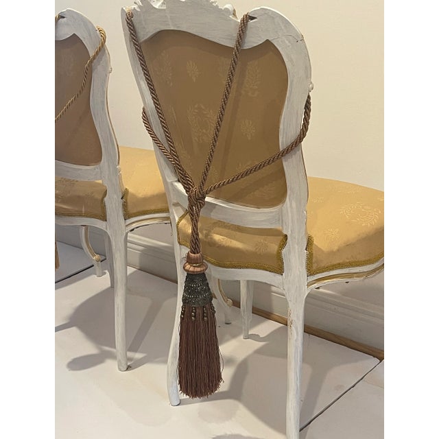 Wood 4s Antique French 19 Th C Louis XVI Chairs in MacKenzie Childs Style For Sale - Image 7 of 12
