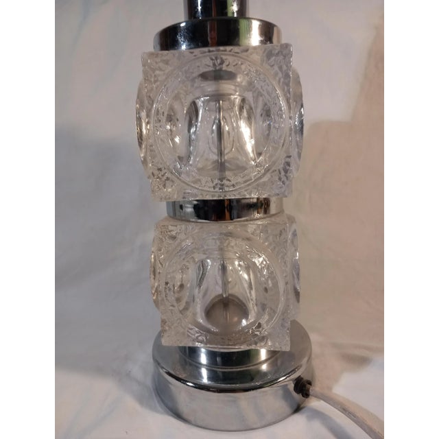 Silver Ice Glass Table Lamp by Peill & Putzler, 1970s For Sale - Image 8 of 14