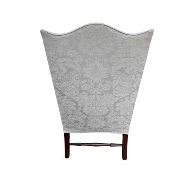 Kittinger Late 20th Century Kittinger Colonial Williamsburg Reproduction White Wingback Chair For Sale - Image 4 of 12
