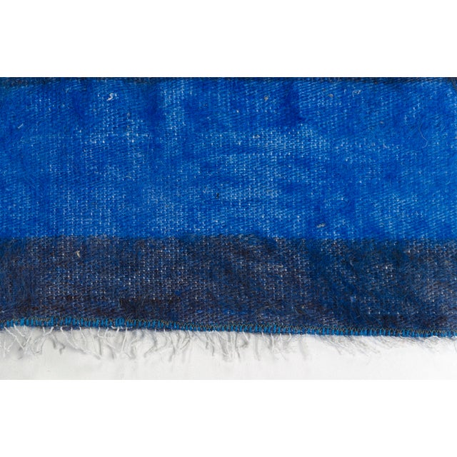 Blue Blue Vintage Angora Wool Rug For Sale - Image 8 of 8