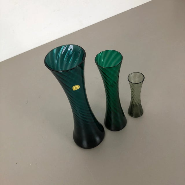 German Hand Blown Crystal Glass Vases by Alfred Taube, 1960s, Set of 3 For Sale - Image 12 of 16