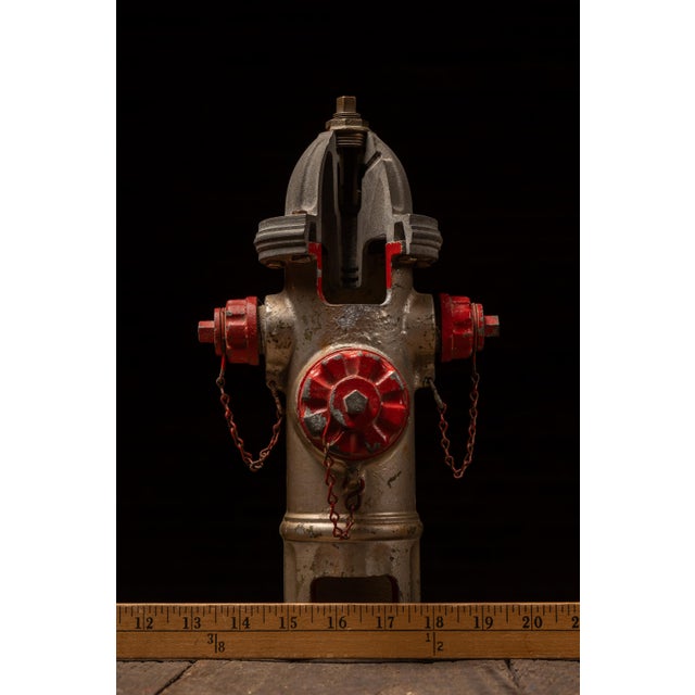 Red Vintage Cast Aluminum Fire Hydrant Cross-Section Demonstration Mod For Sale - Image 8 of 8