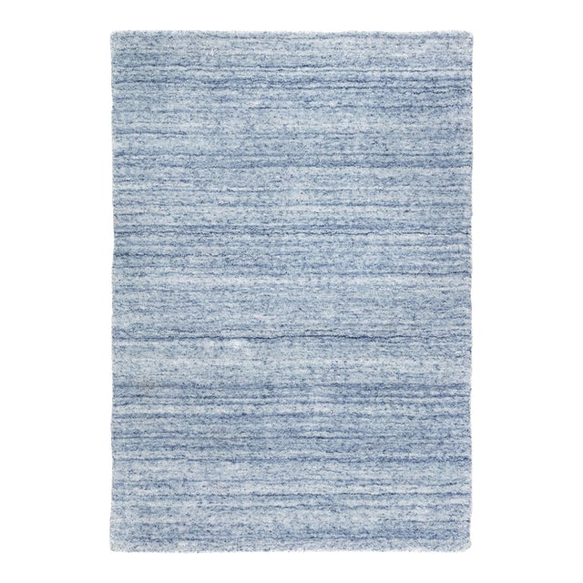 Dash & Albert by Annie Selke Nordic Blue Loom Knotted Rug, 4' x 6' For Sale