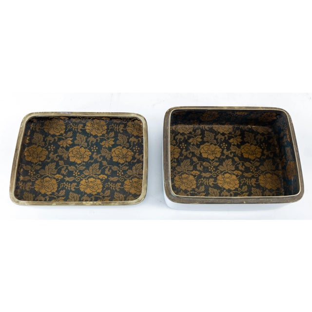 19th Century Japanese Wireless Cloisonne Enamel Box With Mt. Fuji by Ando For Sale - Image 9 of 12