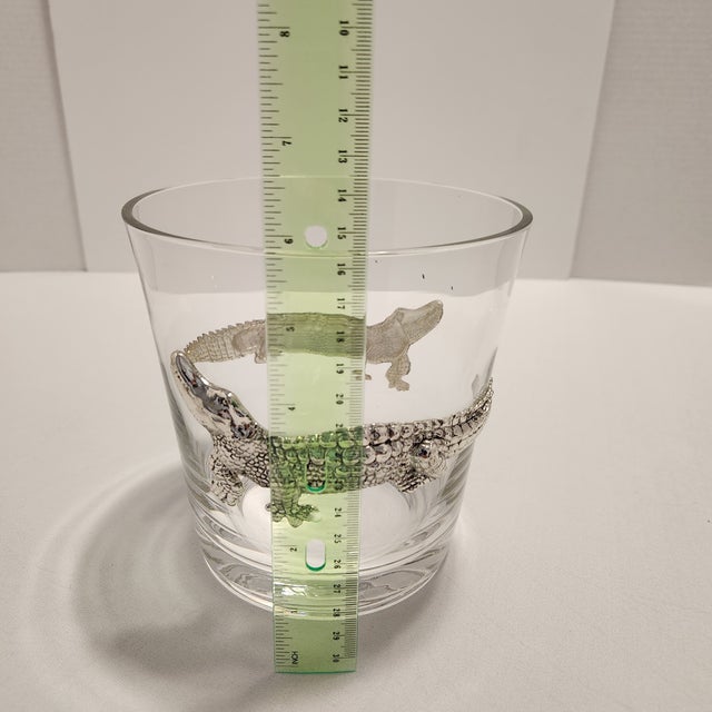 Vintage Mid-Century Style Alligator Glass Champagne Ice Bucket For Sale - Image 11 of 11