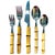 1990s 1990s Bamboo and Polished Stainless Steel Flatware - 20 Piece Set - Four 5 Place Settings For Sale - Image 5 of 12