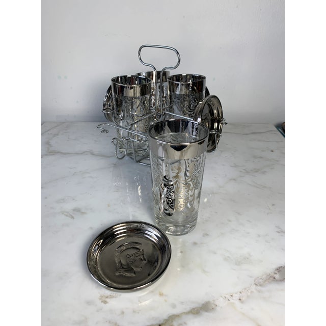 Mid-Century Modern 1960s Mad Man Era Silver Knight Cocktail Set- 9 Pieces For Sale - Image 3 of 8