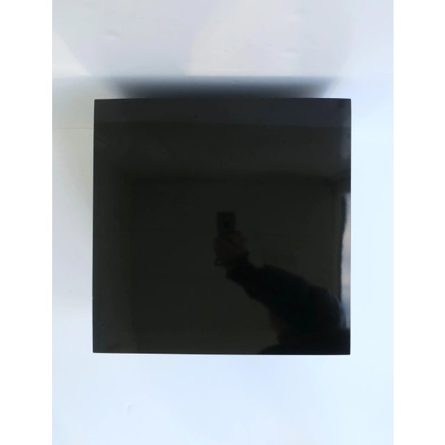 Black Cube Pedestal Table For Sale - Image 10 of 10