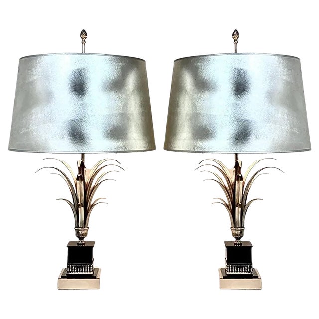 Pineapple Leaf Table Lamps from Boulanger, 1970s, Set of 2 For Sale