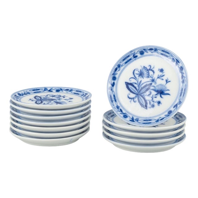 Small Plates with Floral Motif from J. Kronester, Germany, Set of 12 For Sale