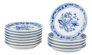 Small Plates with Floral Motif from J. Kronester, Germany, Set of 12