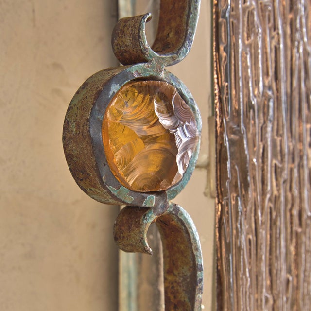 1970s Italian Hand-Forged Wrought Iron Sconce Attributed to Longobard No. 01, 1970s For Sale - Image 5 of 11