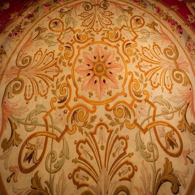 Textile 1840s Antique Oversized Flatweave Red Ground Classical French Aubusson Wool Rug For Sale - Image 7 of 7