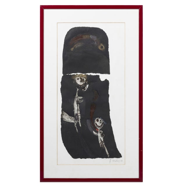 Fernanda Mendonça, Figurative Composition, 1990, Mixed Media For Sale - Image 6 of 6