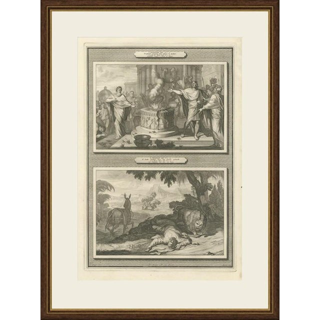 This original copperplate engraving from Pieter Mortier's illustrated Bible, Amsterdam circa 1700, shows two biblical...